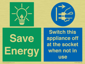 Save Energy, Switch this appliance off at the socket when not in use